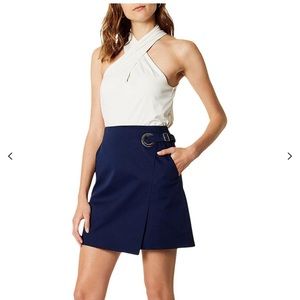 NWT Karen Millen Navy Wrap Mini Skirt